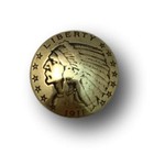 4 Pack Gold Indian Head Screw Back Conchos - 3 4 