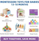 Tookyland Montessori Toys For 1 Year Old  8 In 1 Learning Set Wooden Toys