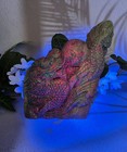 Uv Reactive Ruby Kyanite Dragon Carving  Hand Carved Crystal Dragon  Ruby In Kya
