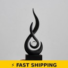 Fjs Black Flame Statue 11 8  Resin Sculpture For Modern Home Decor