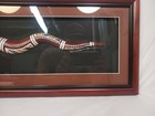 Vintage Australian Aboriginal Framed Art  Hand Painted Wooden Snake