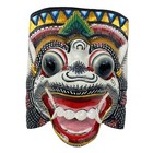 White Hanuman Mask Monkey General Balinese Folk Art Hand Carved Wood  Wall Decor