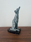 Painted Tall Cast Metal Borzoi Bookend Sculpture Russian Wolfhound Dog Art Deco