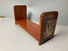 Vintage Western Wooden Desktop Book Rack Shelf Cowboy Indian Horse Shelf 16  L