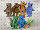 Vintage Ty Beanie Babies Bear Bunny Dog Plush Lot 8 Small Multicolor Toys