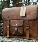 Genuine Leather Messenger Bag Laptop Bible Bag School College Office Rustic