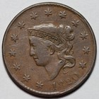 1820 Coronet Head Large Cent - Rotated Die - Us 1c Copper Coin