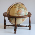 Vintage 12 Inch World Classic Series Globe Walnut 4 Leg Base Replogle Inc Usa