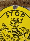Vintage Game Fish Commission Porcelain Sign Old Stop Littering No Litter Bee