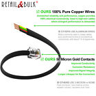  2 Pack  6 Inch Short Telephone Cable Rj11  6p4c  Phone Line Cord  Black