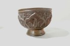 Pair Of Antique Islamic Middle Eastern Hand Made Metal Bowls  Persian  Qajar 