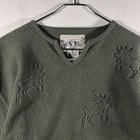 Vintage Arctic Image Women s Moose Fleece Pullover Macau-made Green  medium 