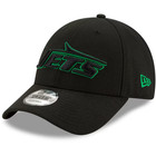 New Era Black New York Jets Throwback Logo Momentum 9forty Snapback Hat - New