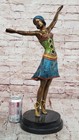 Art Deco Signed Chiparus Dancer Bronze Sculpture Marble Statue Figurine Figure