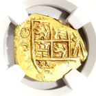 Charles Iii Pretender Gold 2e Cob-charles Ii Type  1710-14  Bogota-ngc Ms63