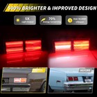 2x Red Tail Brake W  White Backup Led Light Lenses For 1975-1979 Chevy Ii Nova