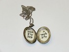 Antique Silver Locket Jewish Amulet Charm Pendant  With Engraved Leaf Design 