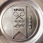 Michelob Light 1984 Usta League Tennis Pewtarex Tray - Rackets Octagonal 