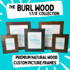 Rustic Burled Wood Picture Frame Wide Distressed Burl Home Decor For Wall Art