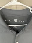 Nike Golf Polo Shirt Mens Large Black Dri Fit Short Sleeve Swoosh 