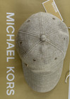 New Michael Kors Os Women s Baseball Hat Woven Natural Circle Logo Charm  88