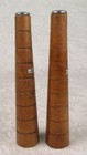 Vintage Mid Century Modern Wooden Salt And Pepper Shakers 7-1 2 Inches Tall