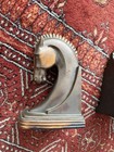 Vintage Pair Of Art Deco Bronze Dodge Inc Usa Trojan Horse Bookends