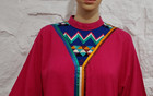 Vintage Girasol Mexican Oaxacan Maxi Dress Colorful Embroidred Ethnic Boho Sz M