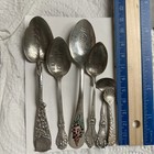 Mixed Lot Of 6 Rare Vintage Sterling Silver Souvenir Spoons See All Photos 34g