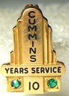      Cummins Engines Mfg  Co  Employee Service Award 14k Tie lapel Pin Advertising
