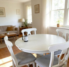 New 5 Piece Round Dining Table Set  White Pedestal Table 4 Upholstered Chairs