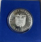 1974 Panama Proof Silver 20 Balboas Coin Coa   Original Box 