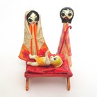 Vintage Mexican Paper Mache Nativity Set Mexico Folk Art Signed Hdez Small Flaws