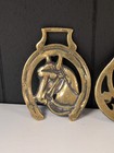 Brass Horse Medallion Lot Of 5 Antique To Vintage Stallion Crown Stag