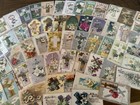 Huge lot Of 100 easter Postcards With Crosses   Flowers antique Cross Postcards 