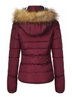 Women Winter Quilted Puffer Coat Fleece Lined Warm Jacket With Faux Fur Hood