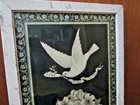 Vtg Antique 1800 s Victorian Memorial Mourning Framed Funeral Art Halloween Goth