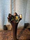 Vintage Glass Vase Set - Iridescent Purple - 12    15  Tall - No Chips
