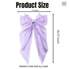 2pcs Big Hair Bow Clips For Women Girls     Purple Satin Ribbon Bow Barrettes With