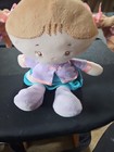 Kids Preferred Soft Baby Doll Plush Purple Blue Dress Brown Braid Pigtails 2012