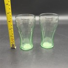 Vintage Coca Cola Coke Brand Genuine Green Glass 6oz Set Of 2   5 