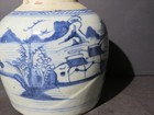 19th Century Chinese Canton Blue And White Ginger Jar  no Lid 