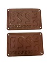 Vintage 1934 Connecticut License Plate Pair Ec 228 Brown Embossed Matching Set