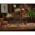 Antique Victorian Cast Iron 3 Basket Figural Plant Stand Jardiniere Circa 1890