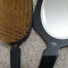 Vintage Art Deco Vanity Dresser Set Dupont Brush Beveled Mirror Black Silver