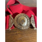 Vintage Military Royal Army Ordnance Corps Red And Gold Belt With Buckle Buckle