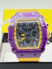 Invicta Quartz Chronograph Analog Sport Watch Purple Case Yellow Strap Box