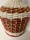 Valenva Spain Plastic   Wicker Wrapped Decanter Wine Bottle W  Handle Colorful
