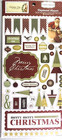 Carta Bella 2012 Christmas Day Chipboard Accents 6x12 Scrapbook Craft Rare