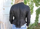 Victorian Antique Black French Bodice Woman s Corseted Jacket Beadwork Silky 